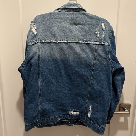 Kancan Denim Two Tone Distressed Jacket Size XXL, Exclusively For Maurices - Picture 4 of 8